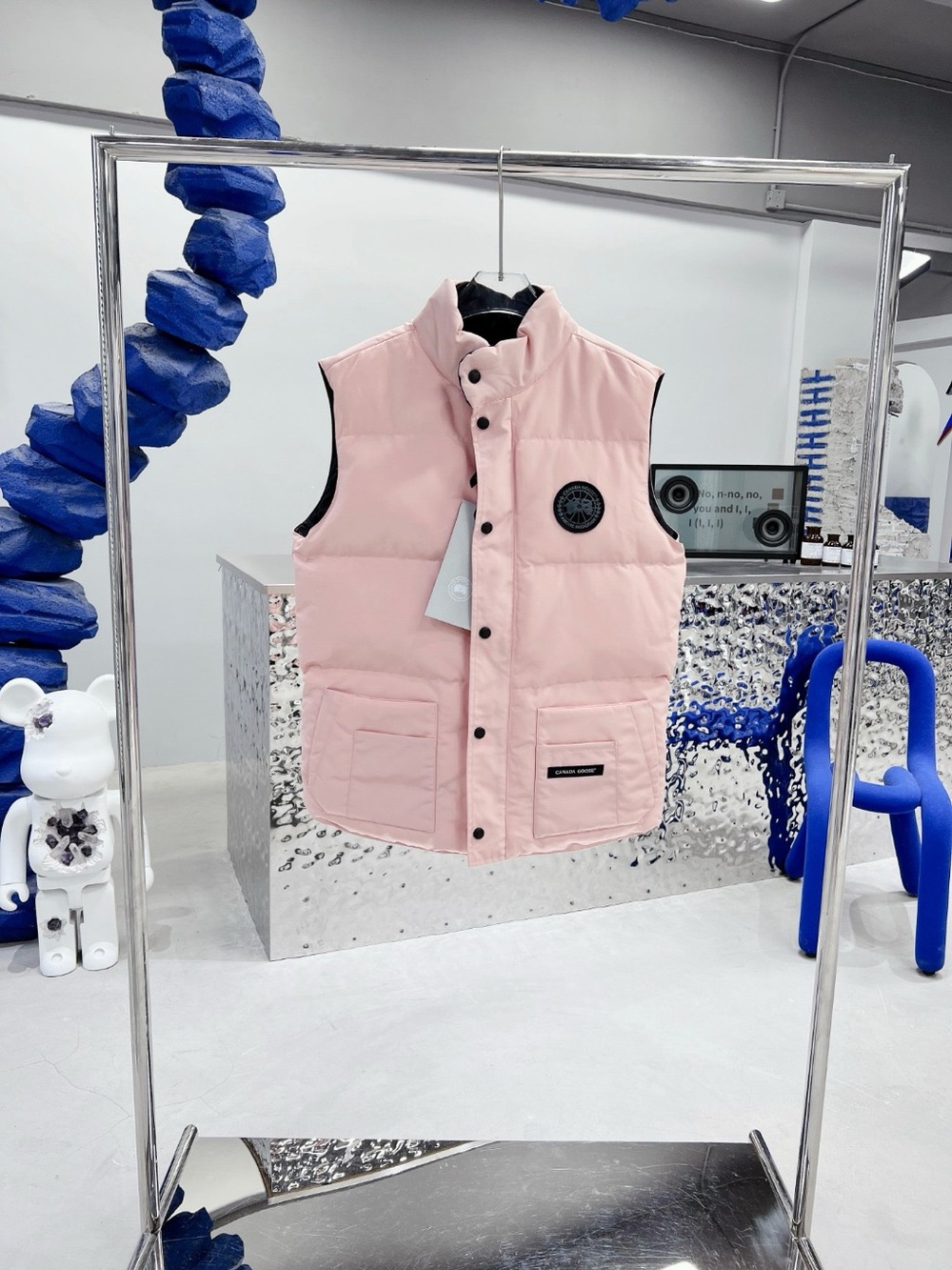 Canada Goose Soft Pink Quilted Down Vest with Black Trim💫